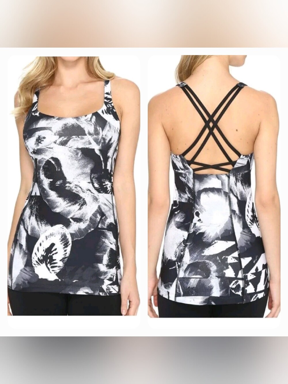 Lucy Activewear Let It Be Bra Tank Top Size 8/M Strappy